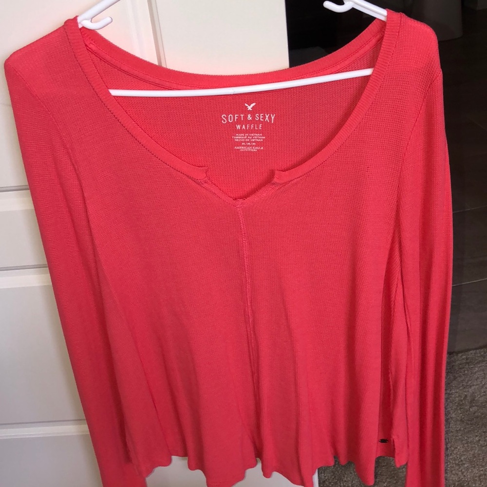 American Eagle soft and sexy waffle knit top